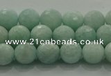 CAM1512 15.5 inches 8mm faceted round natural peru amazonite beads