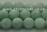 CAM1513 15.5 inches 10mm faceted round natural peru amazonite beads