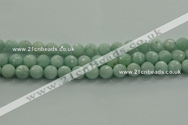 CAM1514 15.5 inches 12mm faceted round natural peru amazonite beads