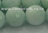 CAM1516 15.5 inches 16mm faceted round peru amazonite beads