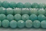 CAM1521 15.5 inches 6mm faceted round natural peru amazonite beads