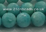 CAM1525 15.5 inches 14mm faceted round natural peru amazonite beads