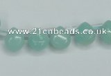 CAM153 9*11mm top-drilled flat teardrop amazonite gemstone beads