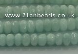 CAM1541 15.5 inches 4*6mm faceted rondelle peru amazonite beads