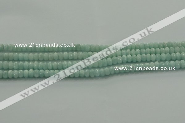 CAM1541 15.5 inches 4*6mm faceted rondelle peru amazonite beads