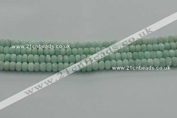 CAM1542 15.5 inches 5*8mm faceted rondelle peru amazonite beads