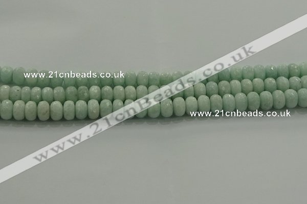 CAM1543 15.5 inches 6*10mm faceted rondelle peru amazonite beads