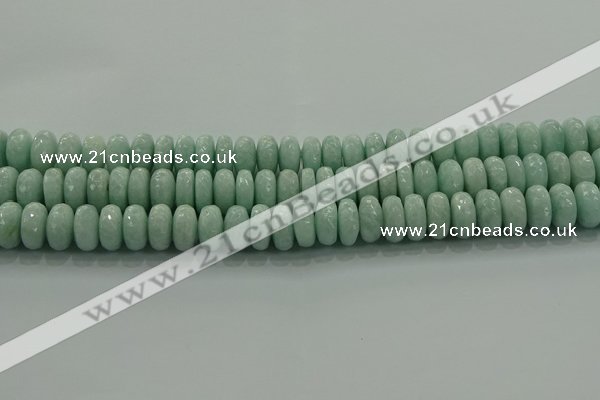 CAM1544 15.5 inches 7*12mm faceted rondelle peru amazonite beads