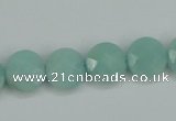 CAM155 15.5 inches 12mm faceted coin amazonite gemstone beads