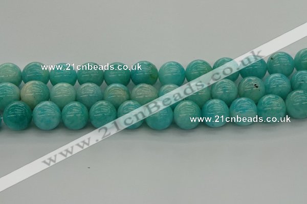 CAM1555 15.5 inches 14mm round natural peru amazonite beads