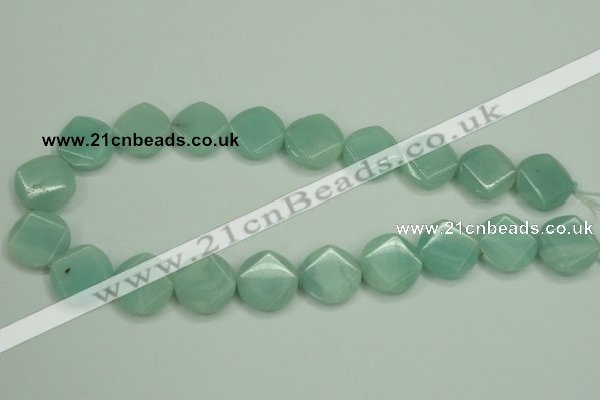 CAM156 15.5 inches 20mm faceted coin amazonite gemstone beads