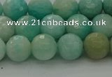 CAM1562 15.5 inches 8mm faceted round Russian amazonite beads