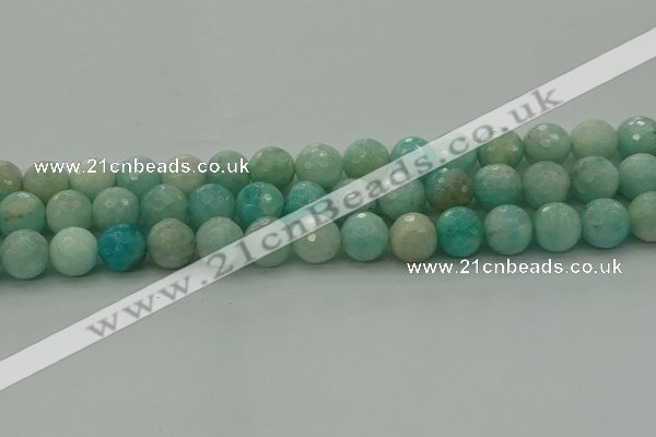 CAM1564 15.5 inches 12mm faceted round Russian amazonite beads