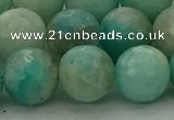 CAM1565 15.5 inches 14mm faceted round Russian amazonite beads