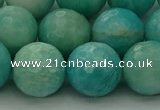 CAM1566 15.5 inches 16mm faceted round Russian amazonite beads