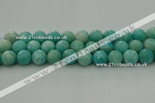 CAM1567 15.5 inches 18mm faceted round Russian amazonite beads