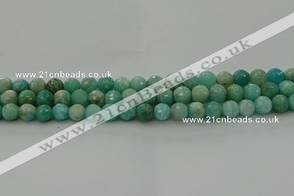 CAM1582 15.5 inches 8mm faceted round Russian amazonite beads