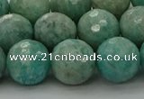 CAM1584 15.5 inches 12mm faceted round Russian amazonite beads