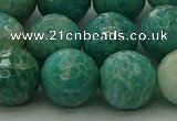 CAM1585 15.5 inches 14mm faceted round Russian amazonite beads