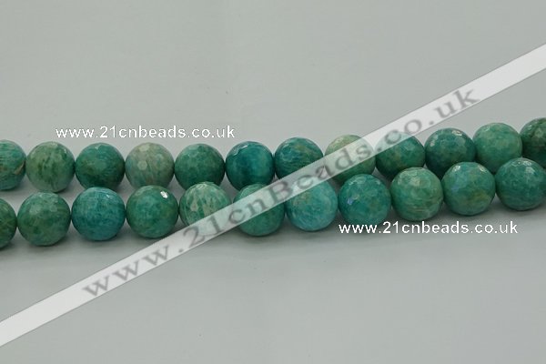 CAM1586 15.5 inches 16mm faceted round Russian amazonite beads