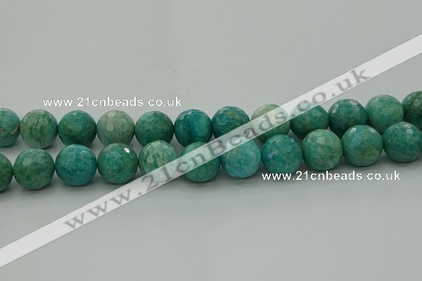 CAM1586 15.5 inches 16mm faceted round Russian amazonite beads