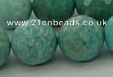 CAM1587 15.5 inches 18mm faceted round Russian amazonite beads