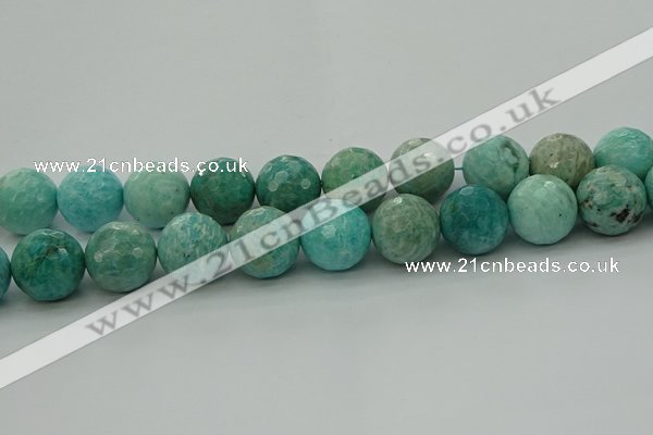 CAM1587 15.5 inches 18mm faceted round Russian amazonite beads