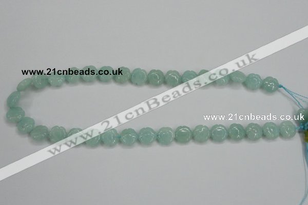 CAM159 15.5 inches 12mm carved flower amazonite gemstone beads