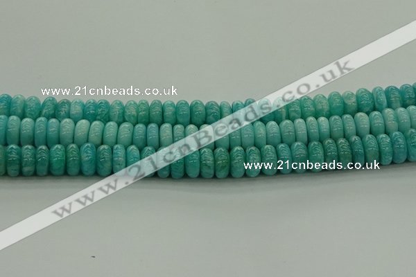 CAM1603 15.5 inches 6*10mm rondelle natural peru amazonite beads