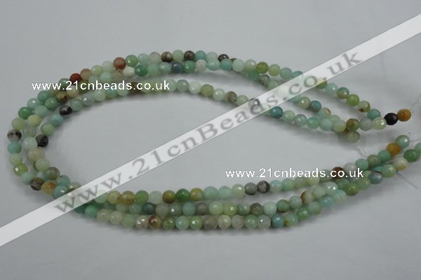 CAM161 15.5 inches 6mm faceted round amazonite gemstone beads