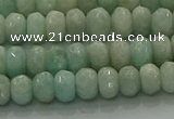 CAM1611 15.5 inches 4*6mm faceted rondelle peru amazonite beads