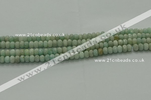 CAM1611 15.5 inches 4*6mm faceted rondelle peru amazonite beads