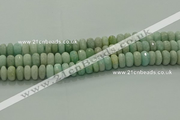 CAM1614 15.5 inches 8*12mm faceted rondelle peru amazonite beads