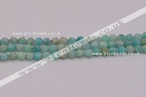 CAM1622 15.5 inches 8mm faceted nuggets amazonite gemstone beads