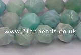 CAM1623 15.5 inches 10mm faceted nuggets amazonite gemstone beads