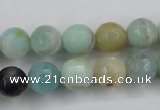 CAM163 15.5 inches 10mm faceted round amazonite gemstone beads