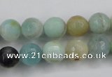 CAM163 15.5 inches 10mm faceted round amazonite gemstone beads