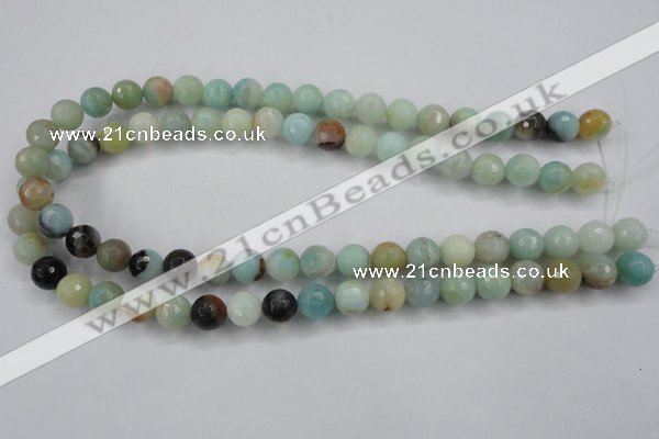 CAM163 15.5 inches 10mm faceted round amazonite gemstone beads