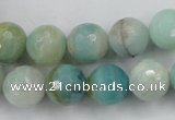 CAM164 15.5 inches 12mm faceted round amazonite gemstone beads