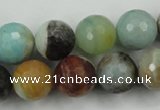 CAM166 15.5 inches 16mm faceted round amazonite gemstone beads
