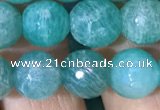 CAM1663 15.5 inches 10mm faceted round Russian amazonite beads