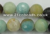 CAM167 15.5 inches 18mm faceted round amazonite gemstone beads