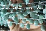 CAM1696 Top drilled 8*12mm faceted briolette amazonite beads