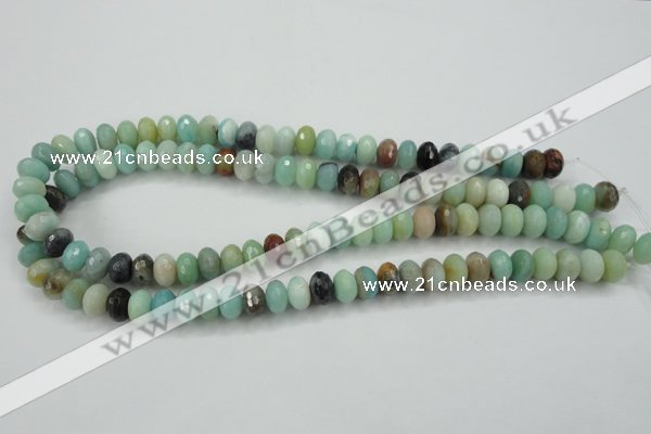 CAM172 15.5 inches 6*10mm faceted rondelle amazonite gemstone beads