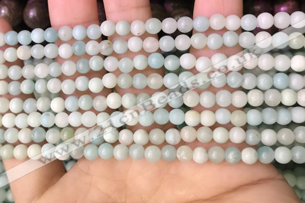 CAM1720 15.5 inches 4mm round amazonite beads wholesale