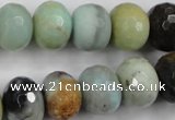 CAM174 15.5 inches 12*16mm faceted rondelle amazonite gemstone beads