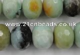 CAM175 15.5 inches 13*18mm faceted rondelle amazonite gemstone beads