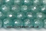 CAM1755 15 inches 6mm faceted round AB-color imitation amazonite beads