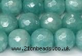 CAM1756 15 inches 8mm faceted round AB-color imitation amazonite agate beads