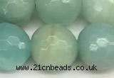 CAM1773 15 inches 12mm faceted round amazonite beads